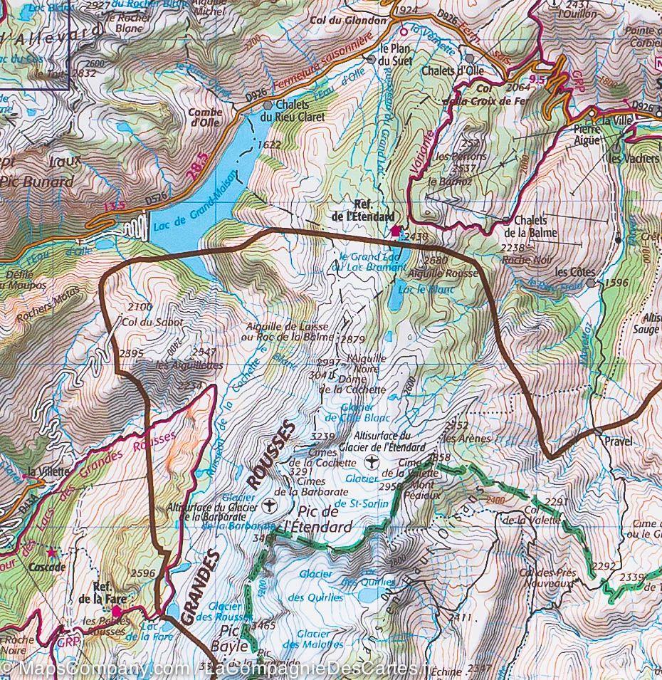 Carte TOP 75 n° 2 - Massif de la Chartreuse et du Belledonne | IGN carte de randonnée IGN