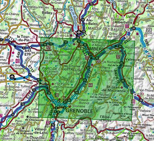 Carte TOP 75 n° 2 - Massif de la Chartreuse et du Belledonne | IGN carte de randonnée IGN