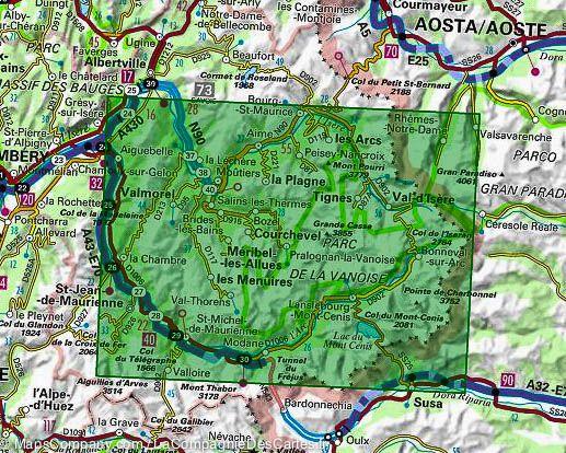 Carte IGN TOP 75 n° 3 - Massif de la Vanoise carte pliée IGN 