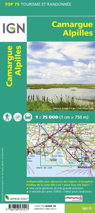 Carte IGN TOP 75 n° 33 - Camargue & Alpilles carte pliée IGN 
