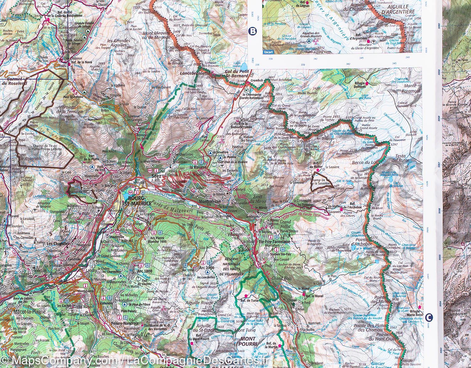 Carte TOP 75 n° 4 - Beaufortain et Massif du Mont Blanc | IGN carte de randonnée IGN