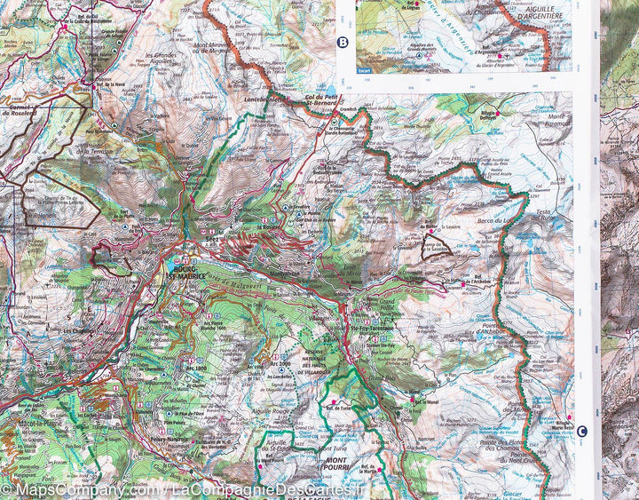 Carte IGN TOP 75 n° 4 - Beaufortain et Massif du Mont Blanc carte pliée IGN 
