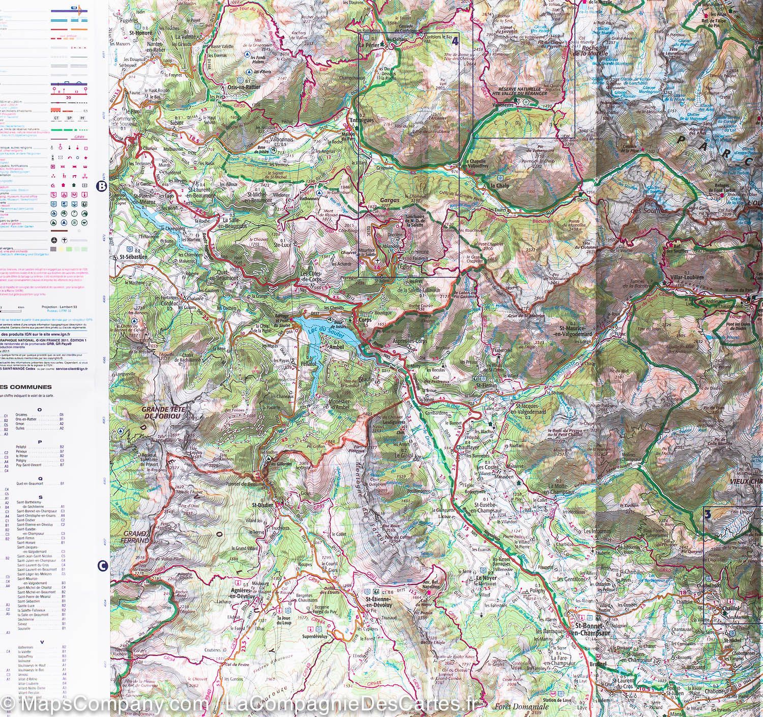 Carte TOP 75 n° 6 - Oisans, Champsaur et Massif des Ecrins (Alpes) | IGN carte de randonnée IGN