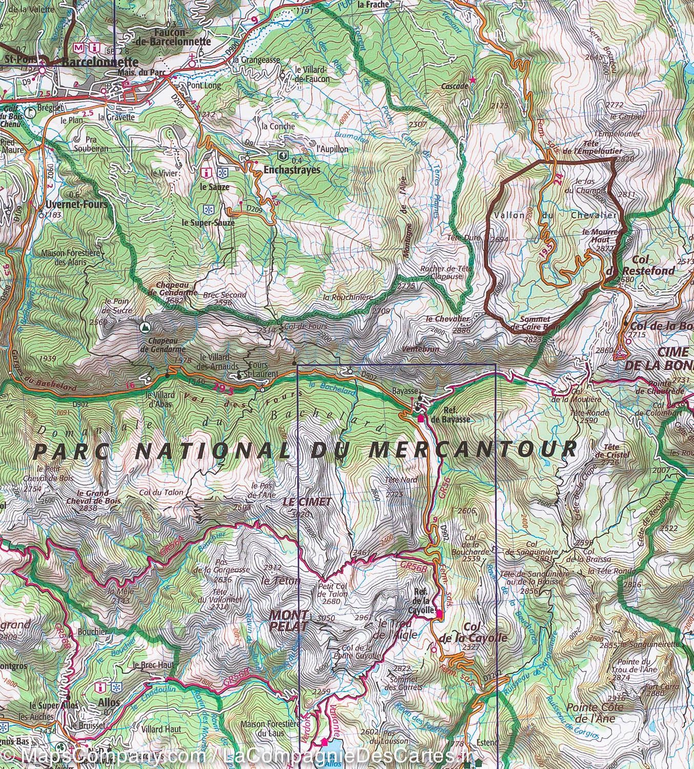 Carte TOP 75 n° 8 - Ubaye, Val d'Allos & lac de Serre-Ponçon (Alpes) | IGN carte de randonnée IGN