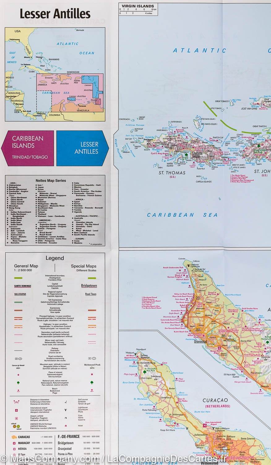 Carte imperméable - Petites Antilles | Nelles Map carte routière Nelles Verlag