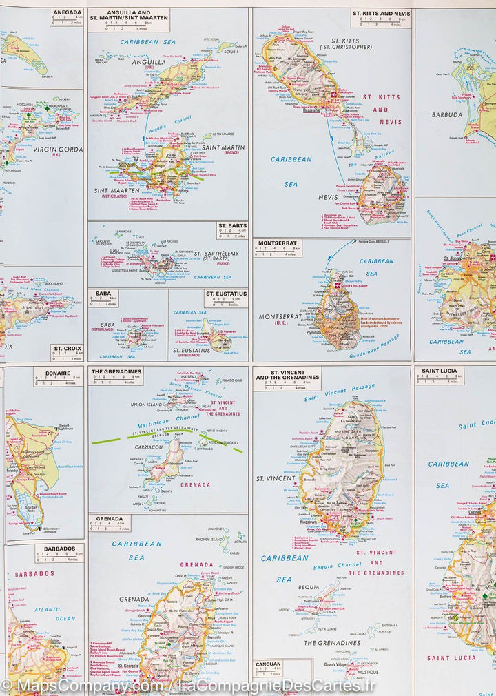 Carte imperméable - Petites Antilles | Nelles Map carte pliée Nelles Verlag 