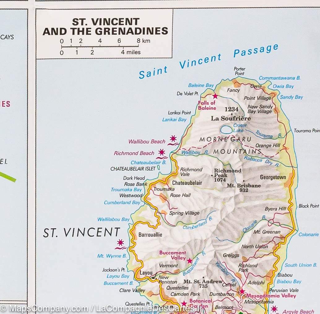 Carte imperméable - Petites Antilles | Nelles Map carte routière Nelles Verlag