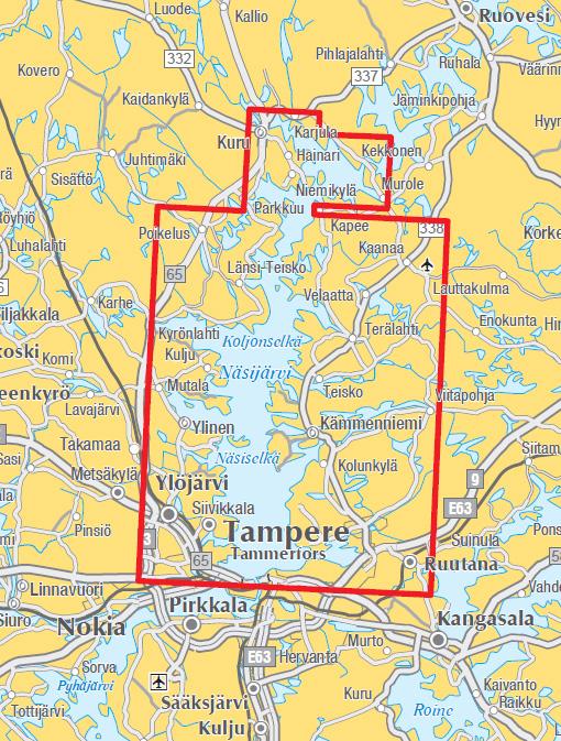 Carte marine n° 14 - Näsijärvi Tampere Kuru (Finlande) | Karttakeskus carte routière Karttakeskus