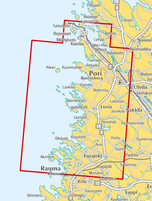 Carte marine n° 17 - Pori Reposaari Rauma (Finlande) | Karttakeskus carte routière Karttakeskus