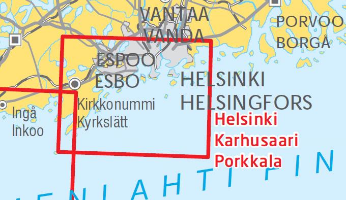 Carte marine n° 2 - Helsinki Karhusaari Porkkala (Finlande) | Karttakeskus carte routière Karttakeskus