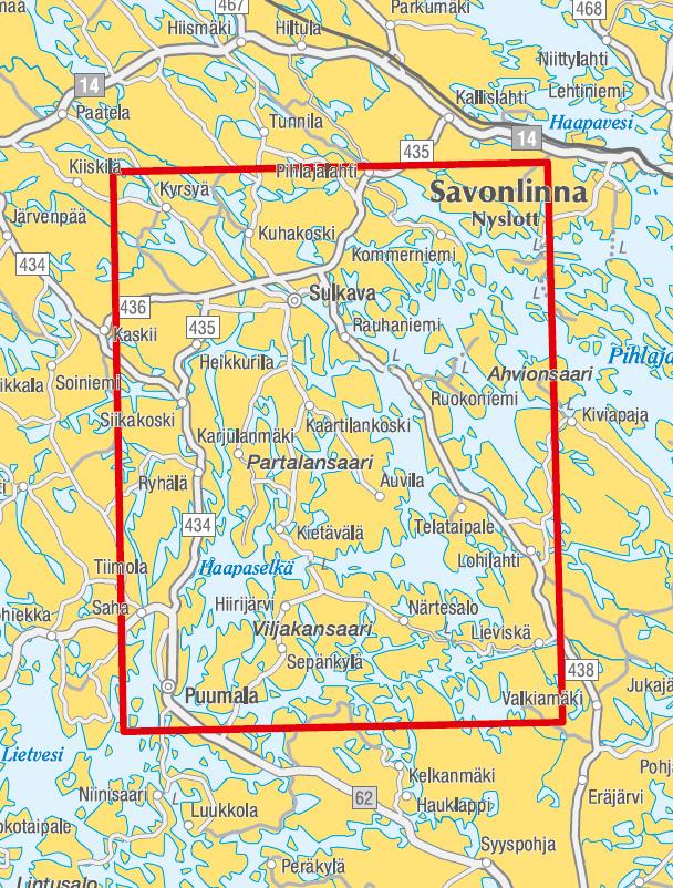 Carte marine n° 21 - Sulkava Puumala Lohilahti (Finlande) | Karttakeskus carte routière Karttakeskus