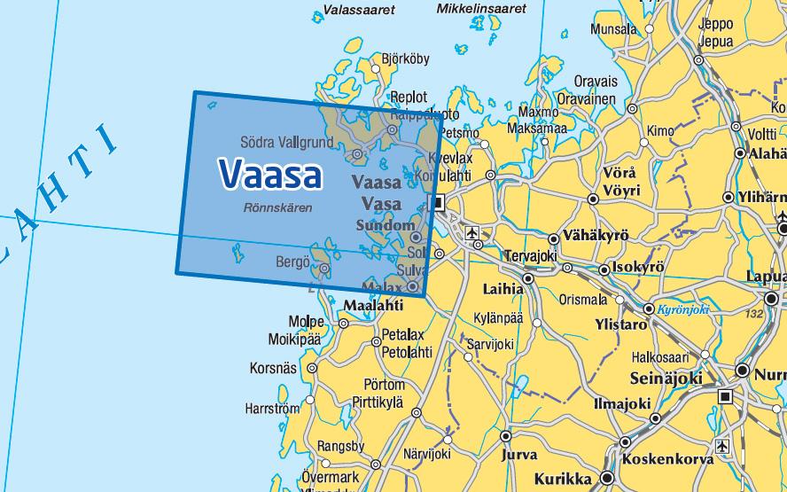Carte marine n° 26 - Vaasa Raippaluoto Bergö (Finlande) | Karttakeskus carte routière Karttakeskus