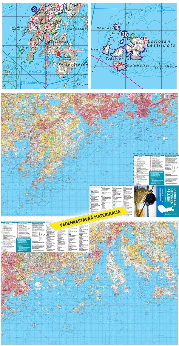 Carte marine n° 28 - Porkkala-Helsinki-Pellinki Canoeing Map (Finlande) | Karttakeskus carte routière Karttakeskus