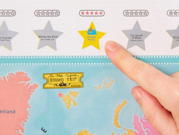 Carte murale à gratter (en anglais) - Films du monde, pour enfants | Maps International carte murale petit tube Maps International 