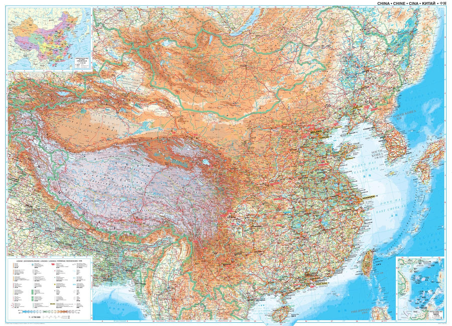 Carte murale - Chine (géographique) | Gizi Map carte murale grand tube Gizi Map 