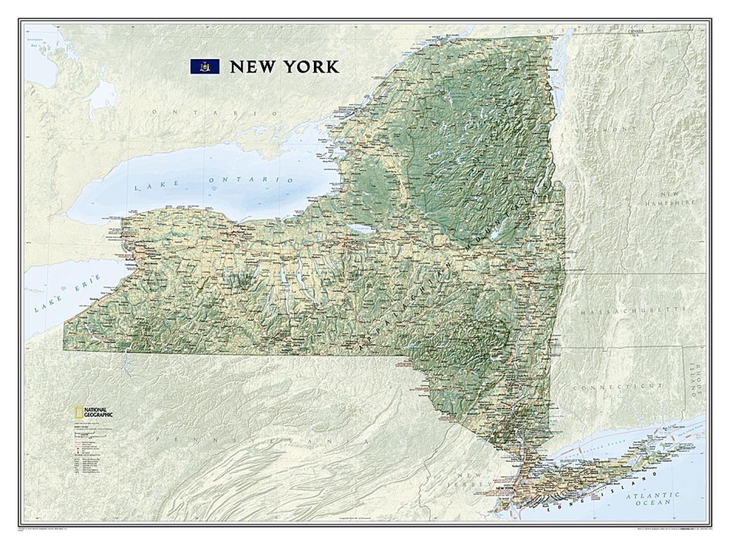 Carte murale de New York, en tube | National Geographic carte murale roulée (en tube) National Geographic
