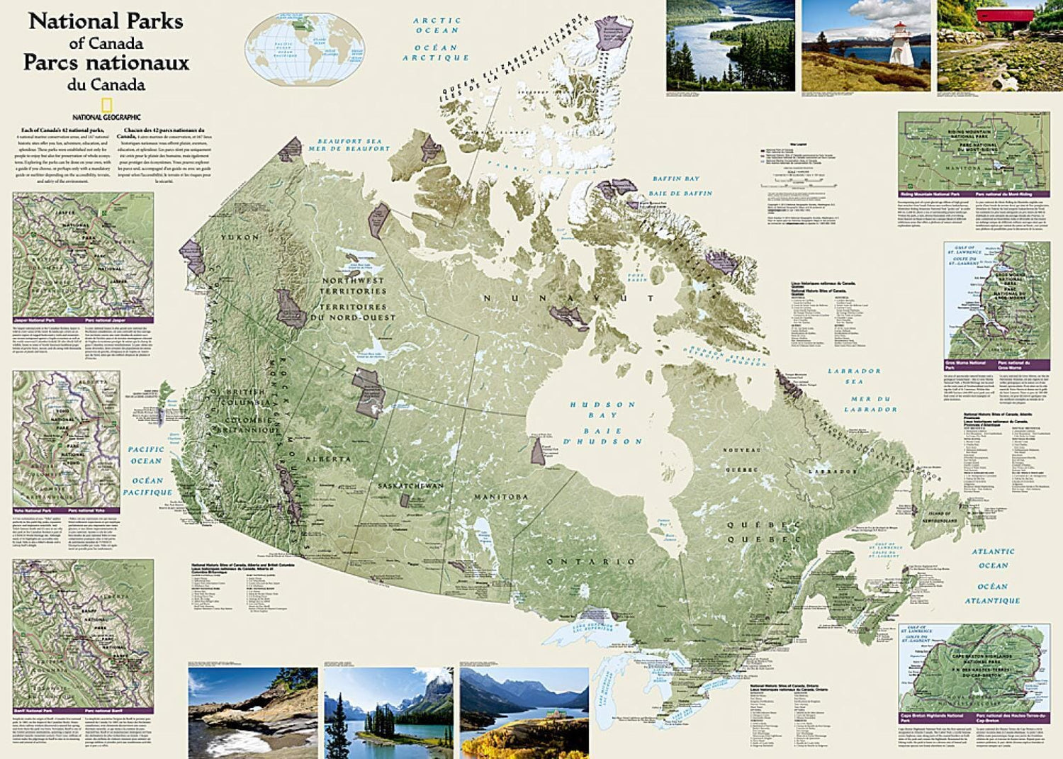 Carte murale - Parcs nationaux du Canada (42 X 30 Inches), en tube | National Geographic carte murale roulée (en tube) National Geographic Default Title