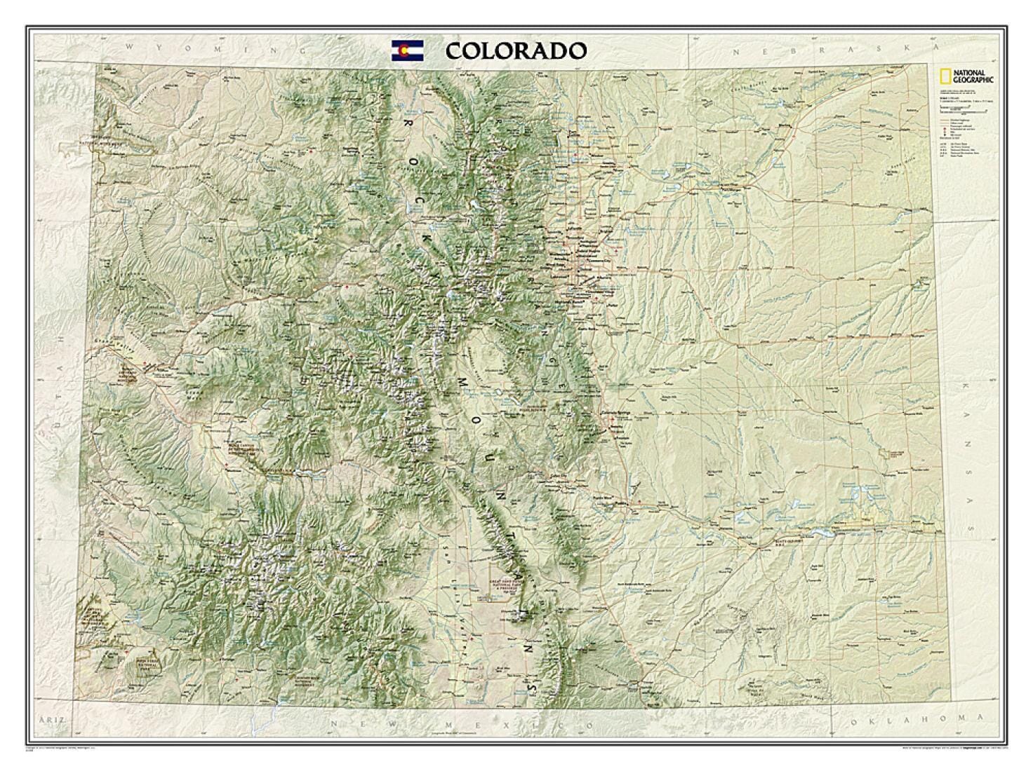 Carte murale du Colorado, en tube | National Geographic carte murale roulée (en tube) National Geographic