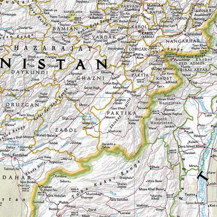 Carte murale (en anglais) - Afghanistan & Pakistan - 55 cm x 83 cm | National Geographic carte murale petit tube National Geographic 