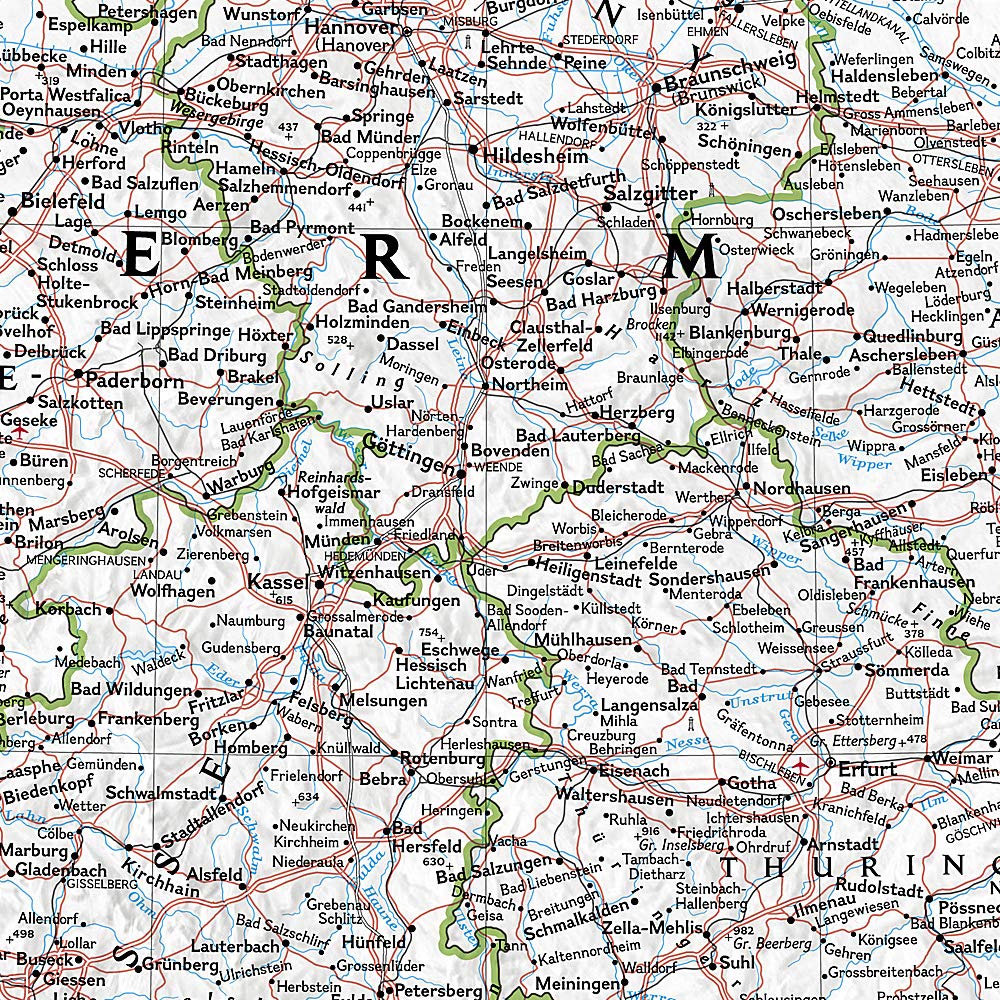 Carte murale (en anglais) - Allemagne - 60 x 76 cm | National Geographic carte murale roulée (en tube) National Geographic