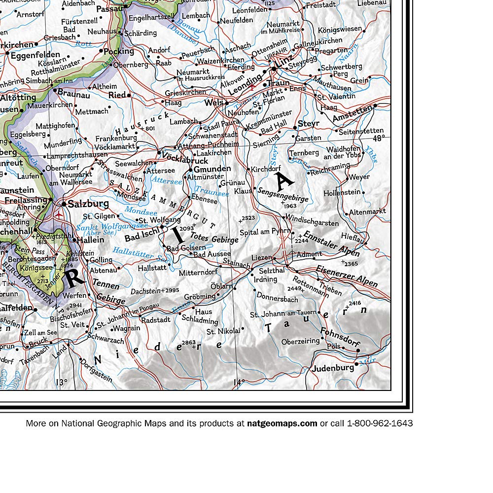 Carte murale (en anglais) - Allemagne - 60 x 76 cm | National Geographic carte murale roulée (en tube) National Geographic