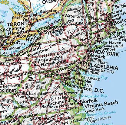 Carte murale (en anglais) - Amérique du Nord - 60 x 77 cm | National Geographic carte murale roulée (en tube) National Geographic