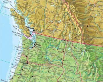 Carte murale (en anglais) - Amérique du Nord politique - 120 x 100 cm | Maps International carte murale roulée (en tube) Maps International