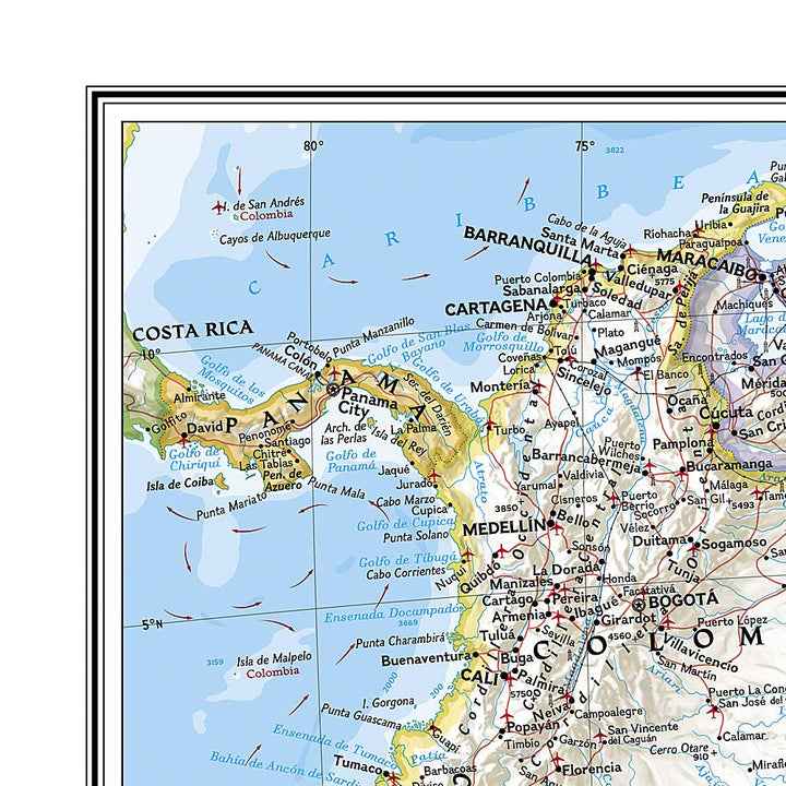 Carte murale (en anglais) - Amérique du Sud - 54 x 74 cm | National Geographic carte murale petit tube National Geographic 