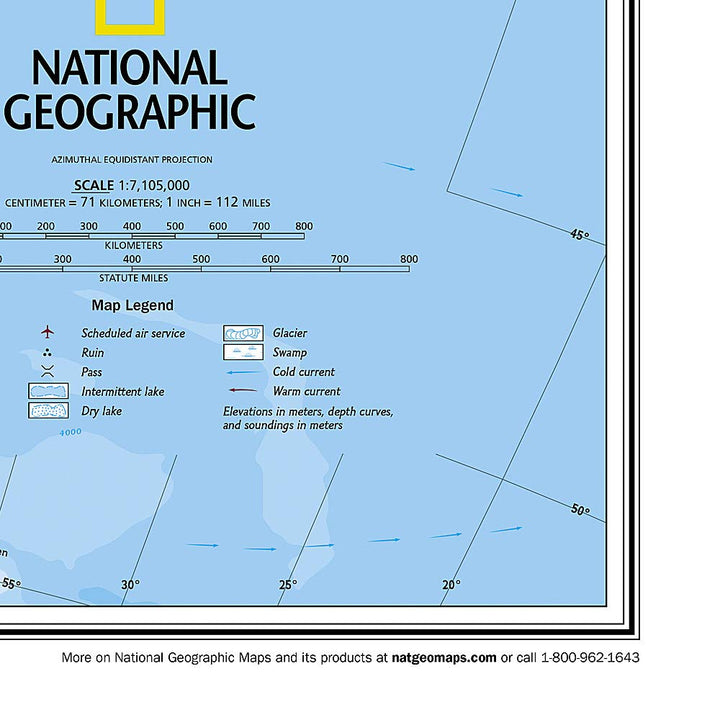 Carte murale (en anglais) - Amérique du Sud - 54 x 74 cm | National Geographic carte murale petit tube National Geographic 
