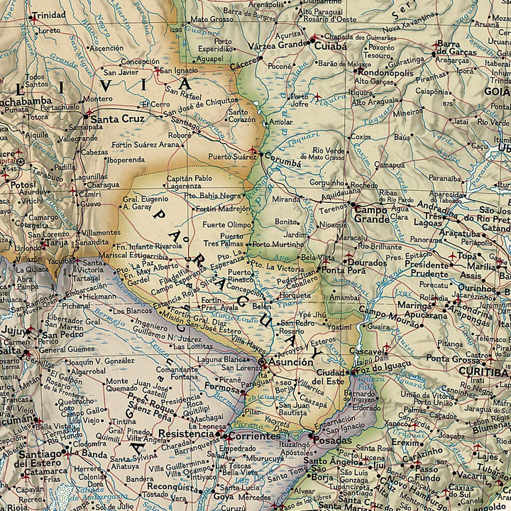 Carte murale (en anglais) - Amérique du Sud politique, style antique - 60 x 77 cm | National Geographic carte murale petit tube National Geographic 