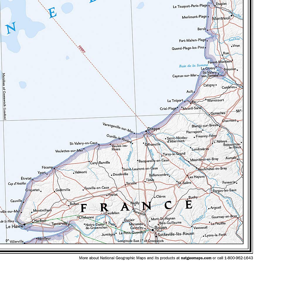 Carte murale (en anglais) - Angleterre, Pays de Galles - 76 x 92 cm | National Geographic carte murale roulée (en tube) National Geographic