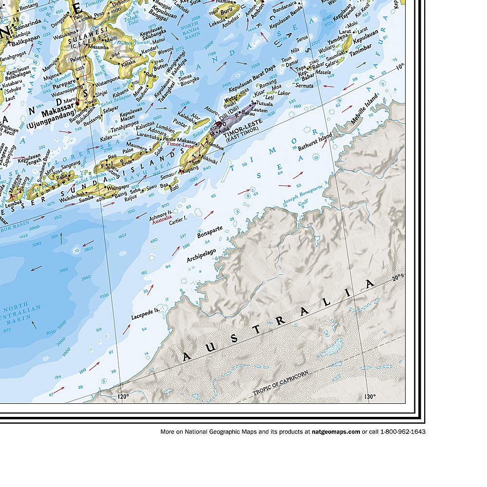 Carte murale (en anglais) - Asie politique - 85 x 97 cm | National Geographic carte murale petit tube National Geographic 