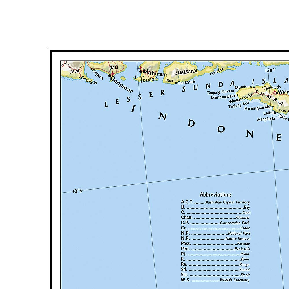 Carte murale (en anglais) - Australie - 60 x 77 cm | National Geographic carte murale roulée (en tube) National Geographic