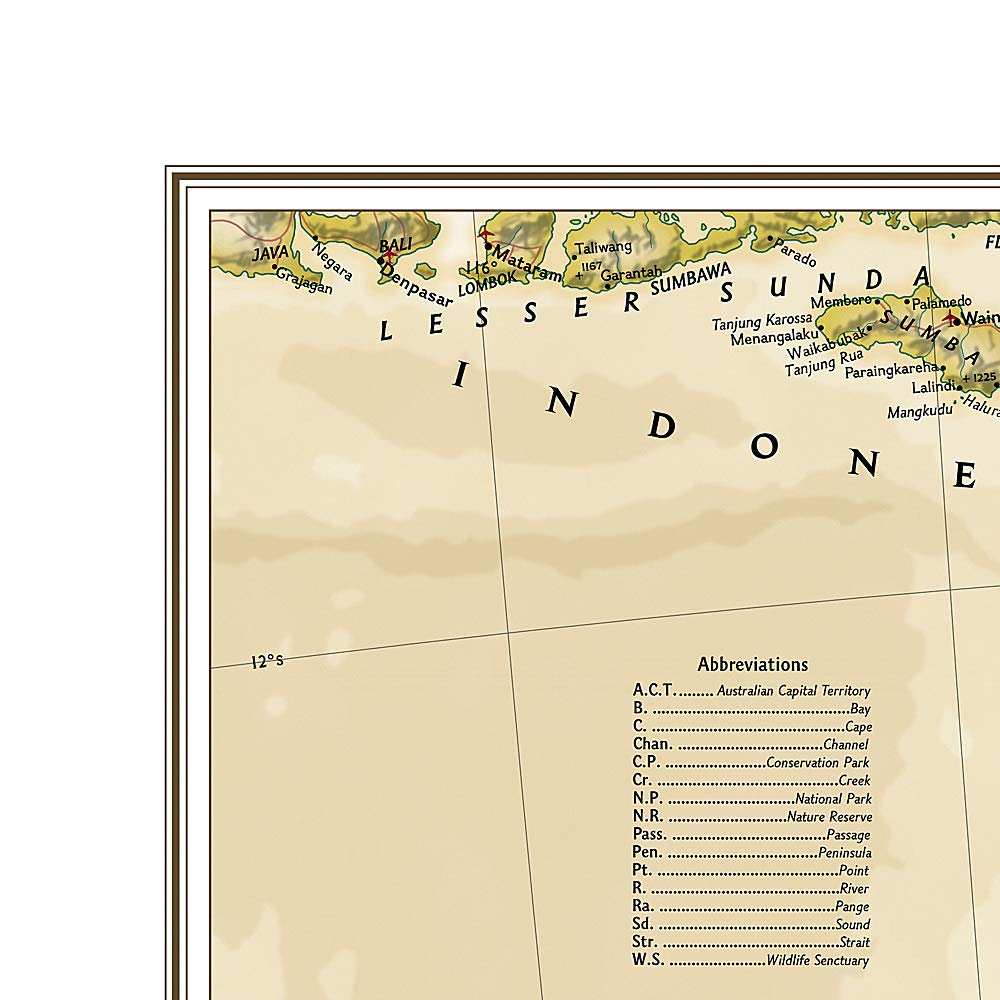 Carte murale (en anglais) - Australie politique, style antique - 60 x 77 cm | National Geographic carte murale roulée (en tube) National Geographic