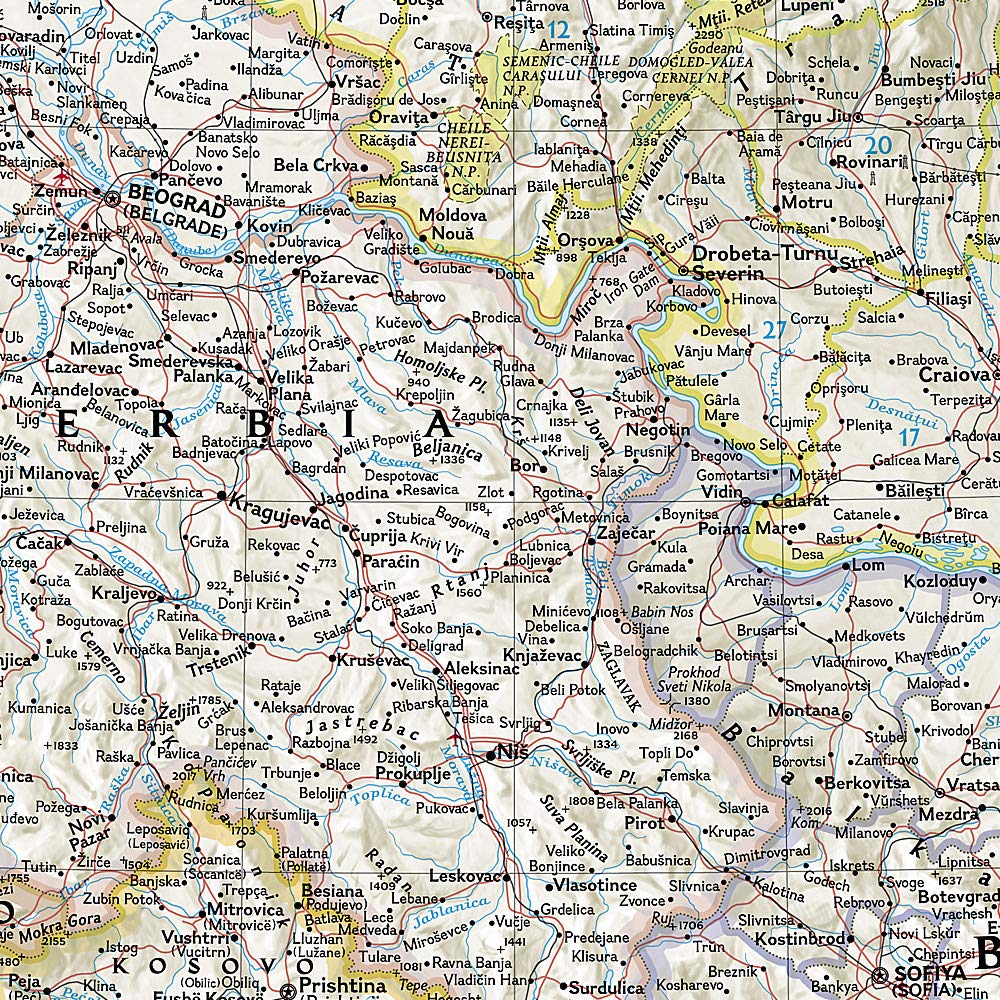 Carte murale (en anglais) - Balkans - 77 x 60 cm | National Geographic carte murale petit tube National Geographic 