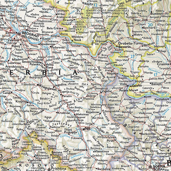 Carte murale (en anglais) - Balkans - 77 x 60 cm | National Geographic carte murale petit tube National Geographic 