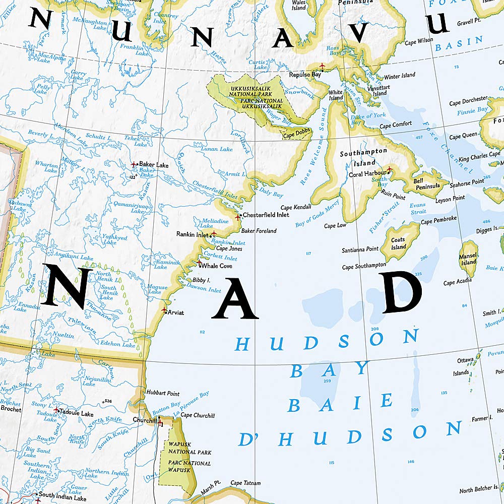 Carte murale (en anglais) - Canada - 97 x 82 cm | National Geographic carte murale petit tube National Geographic 