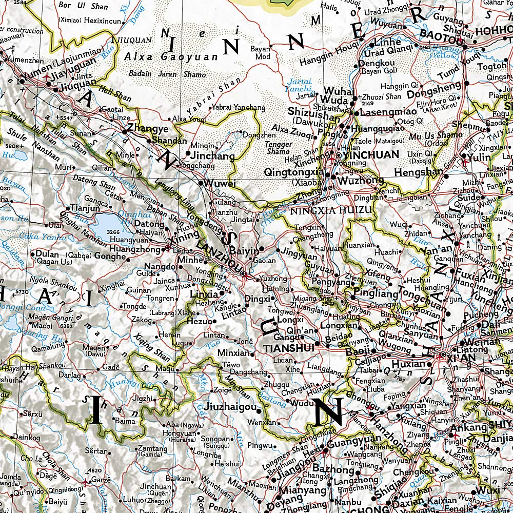 Carte murale (en anglais) - Chine - 76 x 59 cm | National Geographic carte murale petit tube National Geographic 