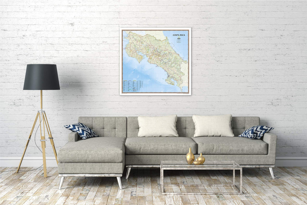 Carte murale (en anglais) - Costa Rica - 96 x 84 cm | National Geographic carte murale petit tube National Geographic 