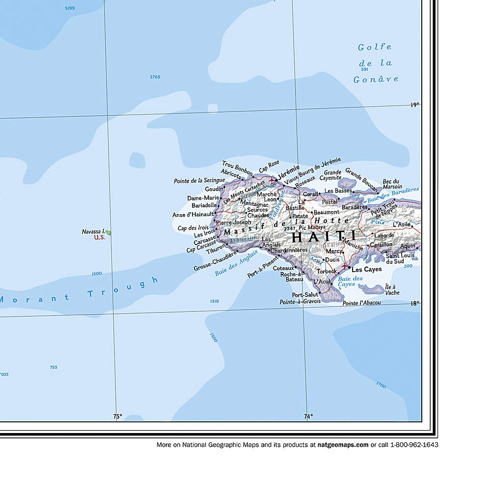 Carte murale (en anglais) - Cuba - 91 x 61 cm | National Geographic carte murale roulée (en tube) National Geographic