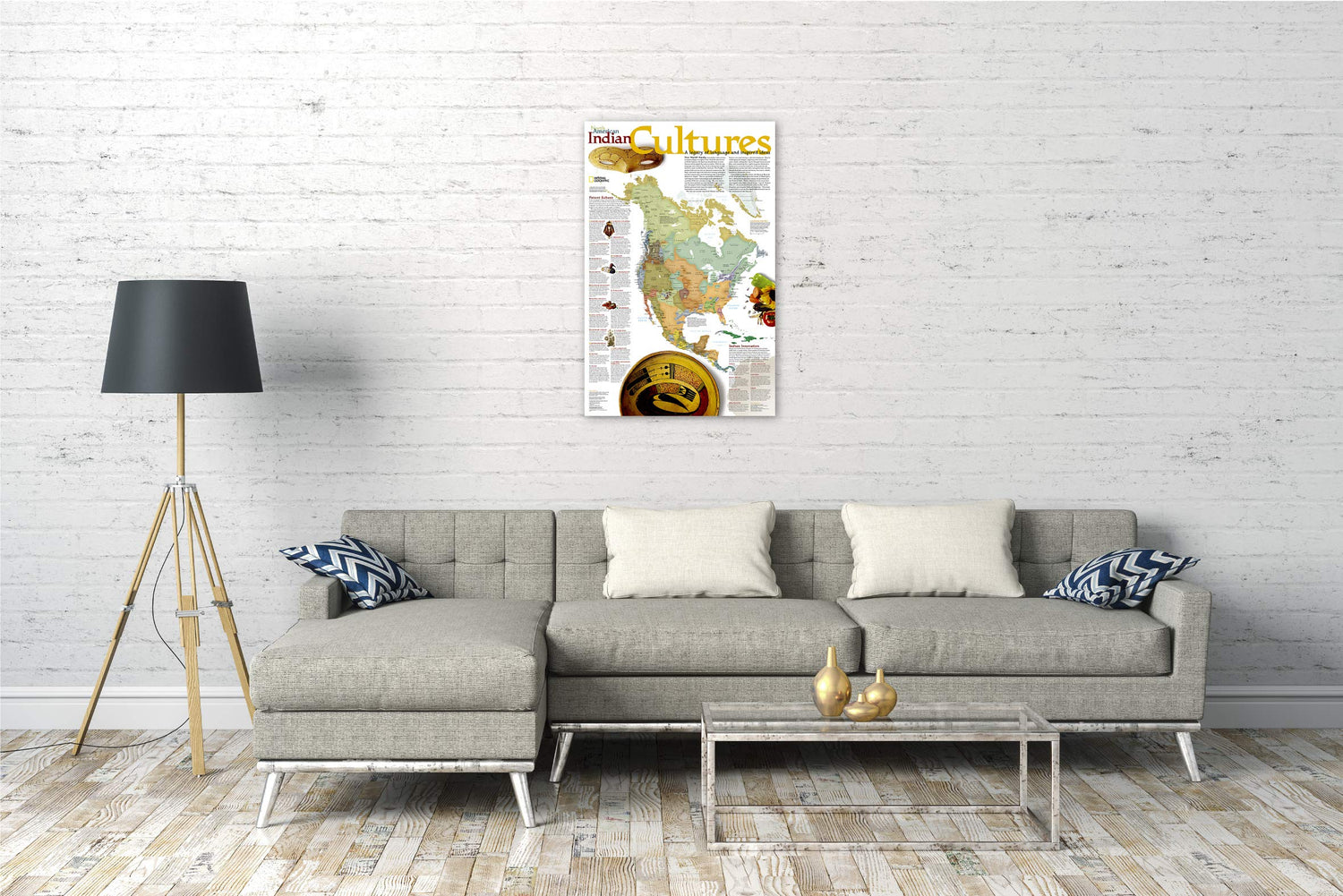 Carte murale (en anglais) - Cultures indiennes nord-américaine | National Geographic carte murale roulée (en tube) National Geographic