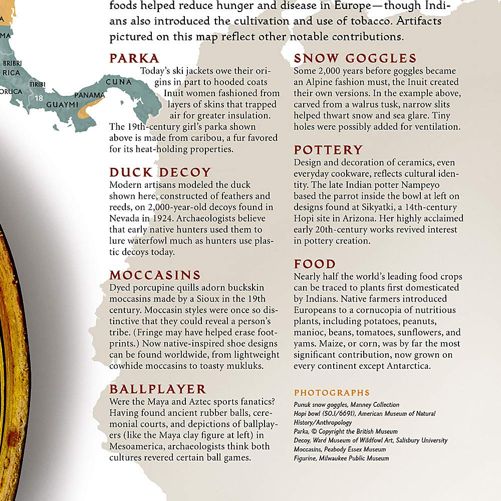 Carte murale (en anglais) - Cultures indiennes nord-américaine | National Geographic carte murale roulée (en tube) National Geographic