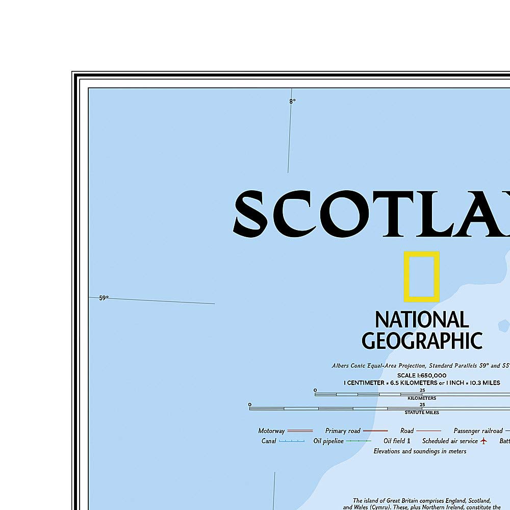 Carte murale (en anglais) - Ecosse - 76 x 91 cm | National Geographic carte murale petit tube National Geographic 