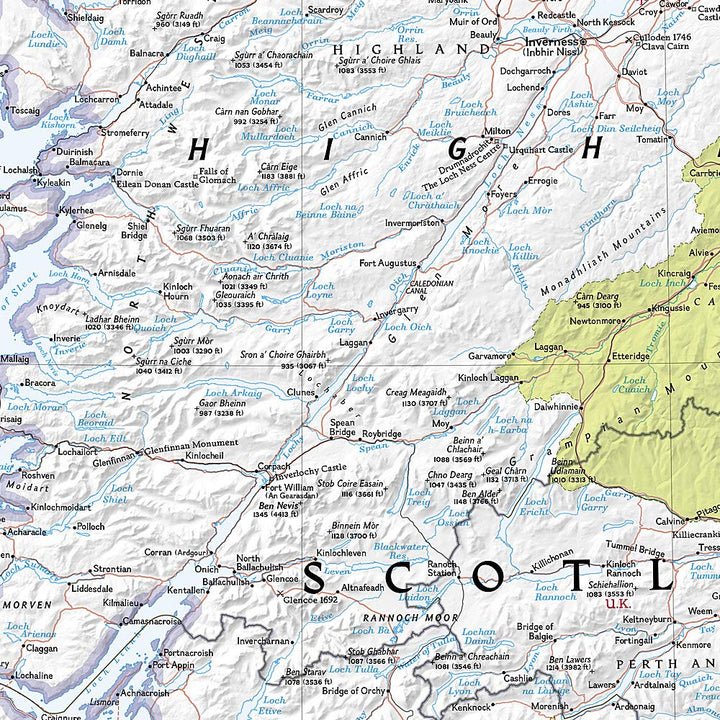 Carte murale (en anglais) - Ecosse - 76 x 91 cm | National Geographic carte murale petit tube National Geographic 