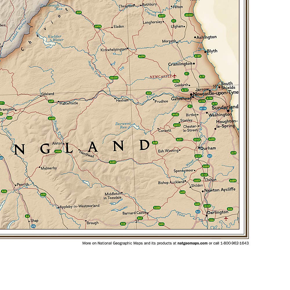Carte murale (en anglais) - Ecosse, style antique - 76 x 91 cm | National Geographic carte murale roulée (en tube) National Geographic