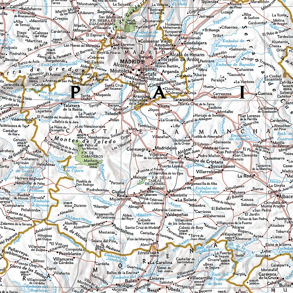 Carte murale (en anglais) - Espagne & Portugal - 83 x 55 cm | National Geographic carte murale roulée (en tube) National Geographic