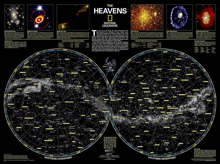 Carte murale (en anglais) - Etoiles | National Geographic carte murale petit tube National Geographic Papier 