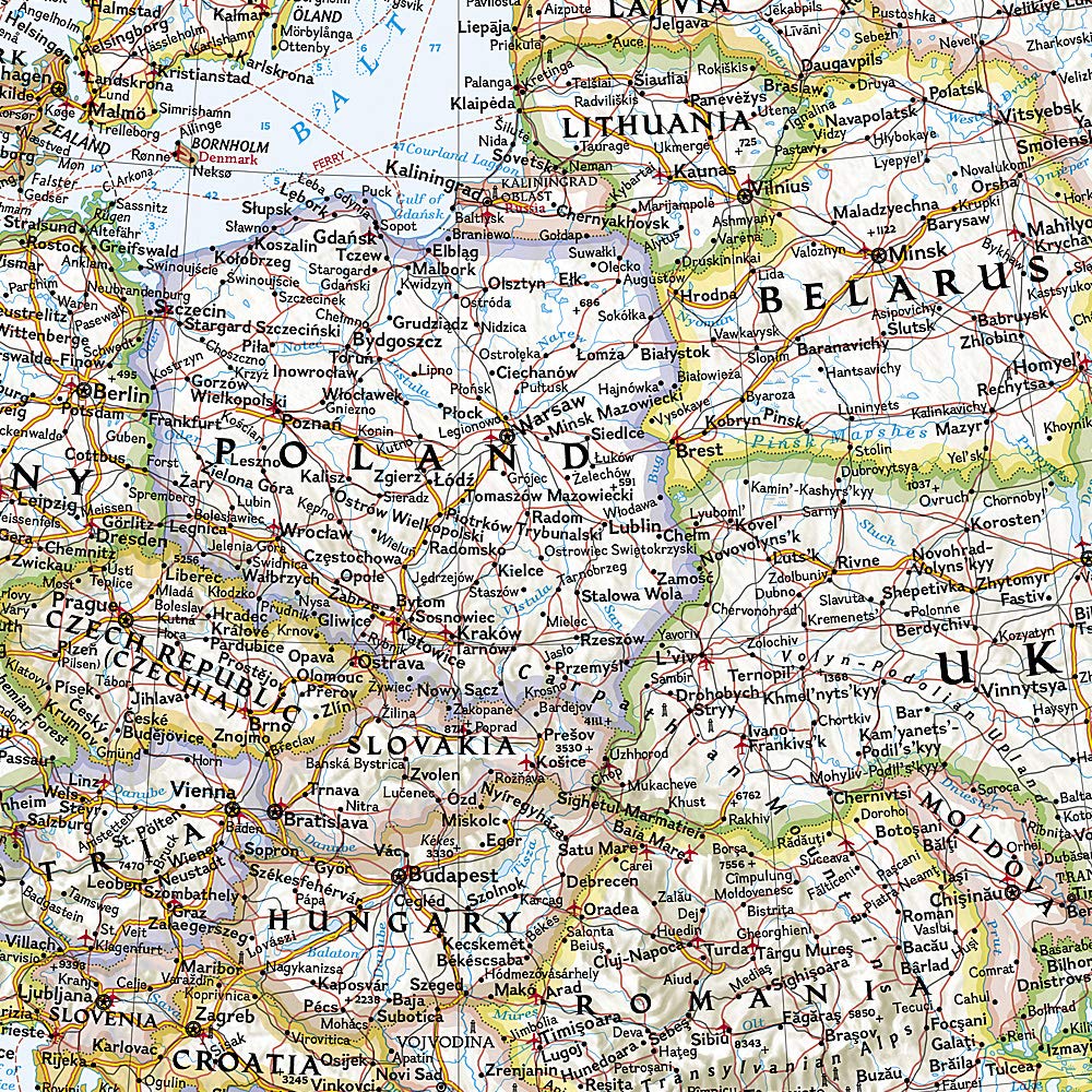 Carte murale (en anglais) - Europe politique - 77 x 60 cm | National Geographic carte murale roulée (en tube) National Geographic