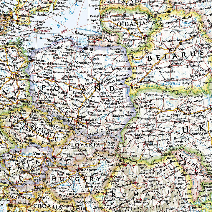 Carte murale (en anglais) - Europe politique - 77 x 60 cm | National Geographic carte murale petit tube National Geographic 