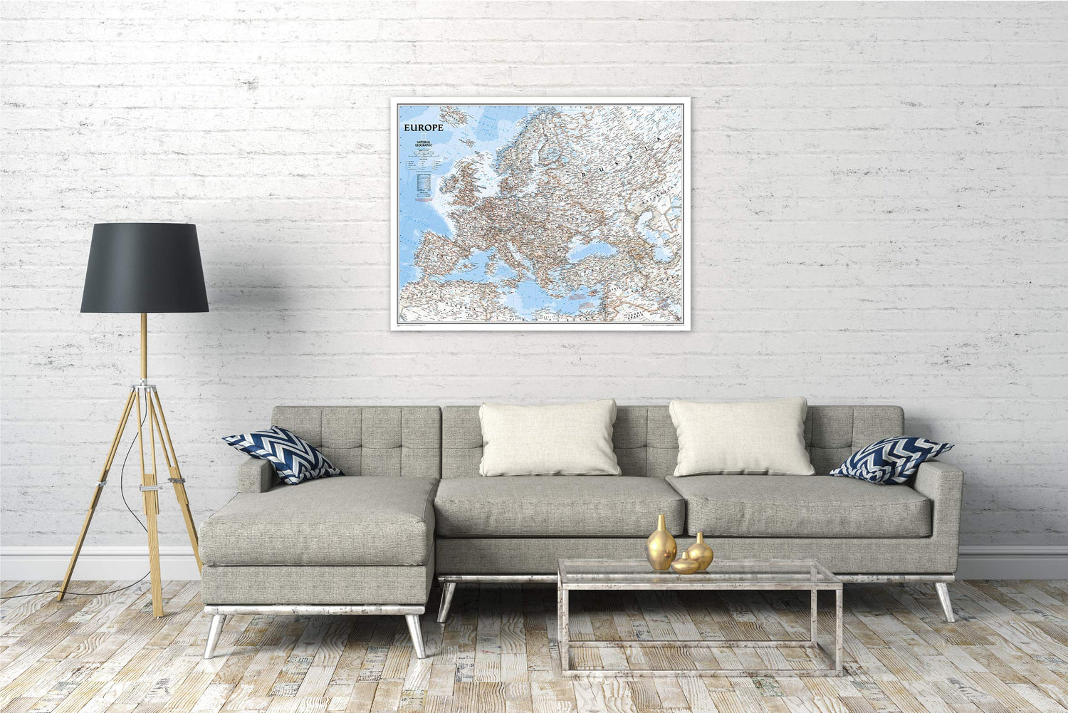 Carte murale (en anglais) - Europe politique, grand format - 114 x 88 cm | National Geographic carte murale roulée (en tube) National Geographic